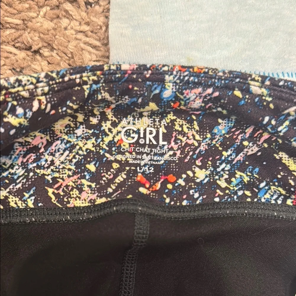 Athleta Girl Colorful Splatter Print Kids Leggings